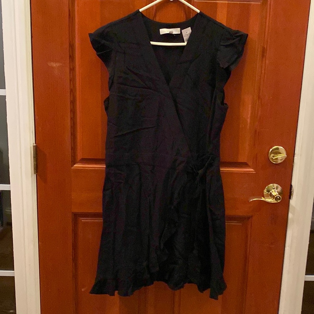 Black romper with wrap front